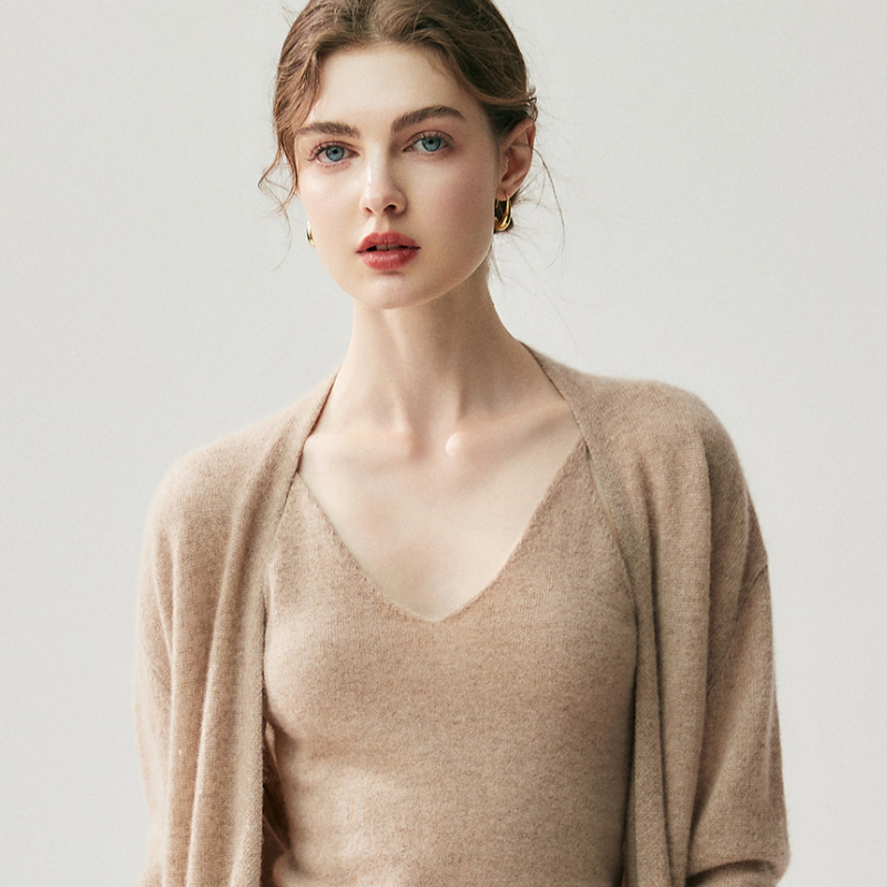 Elionne – Merino Wool & Cashmere Long Cardigan Coat