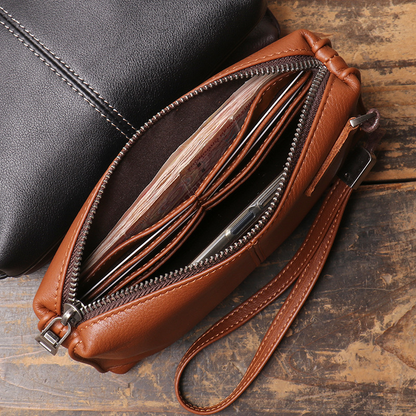Ameliora - Genuine Cowhide Leather Wristlet