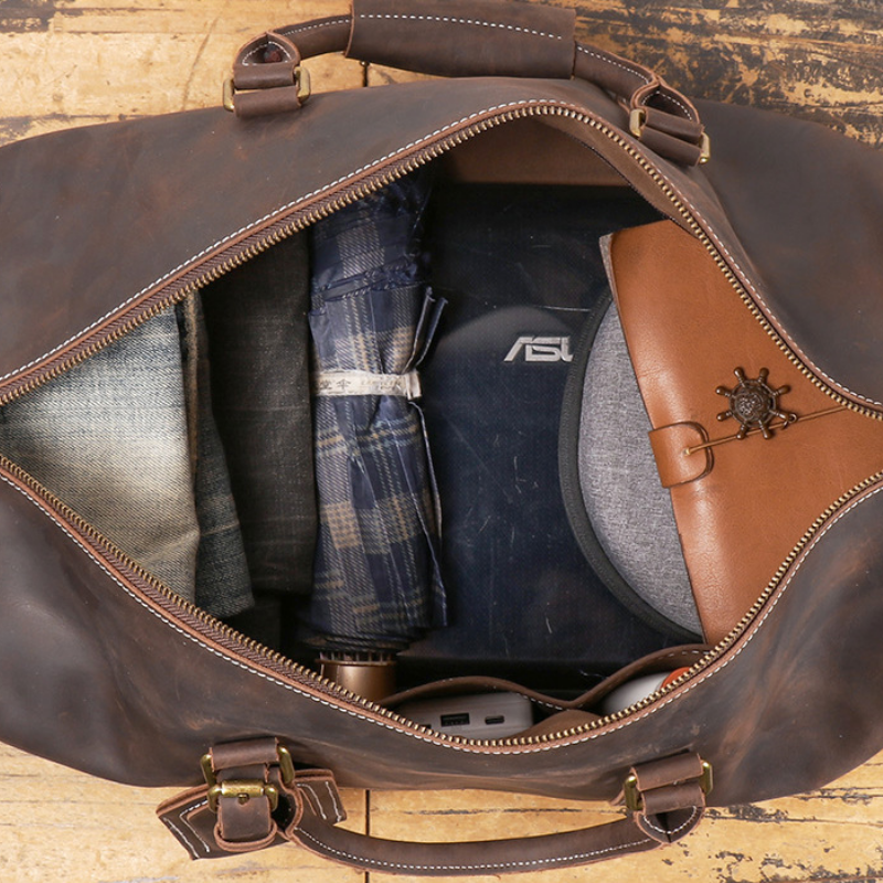 Elarae - Genuine Cowhide Leather Duffel Bag