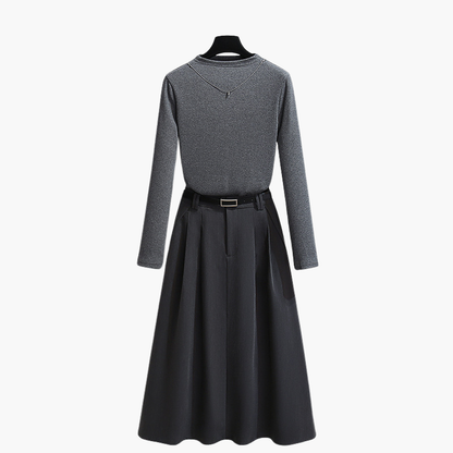 Evander - Long Sleeve Top and Skirt Set