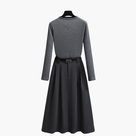 Evander - Long Sleeve Top and Skirt Set