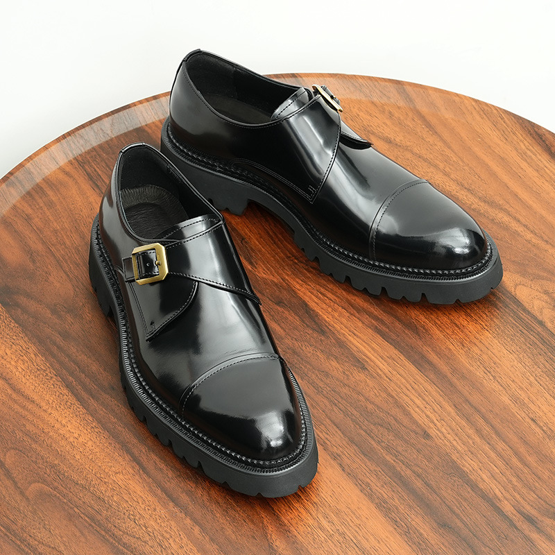 Perrin - Cowhide Monk Strap Shoes