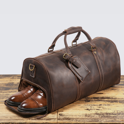 Elarae - Genuine Cowhide Leather Duffel Bag