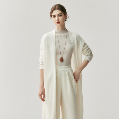 Elionne – Merino Wool & Cashmere Long Cardigan Coat