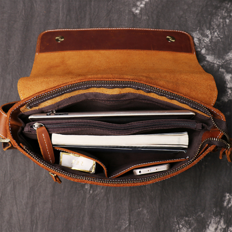 Valen - Genuine Cowhide Leather Messenger Bag